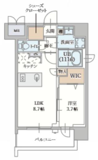プランドール新北野(1LDK/3階)の間取り写真