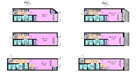 APARTAMENTO アリビオ柏(1K/1階)の間取り写真
