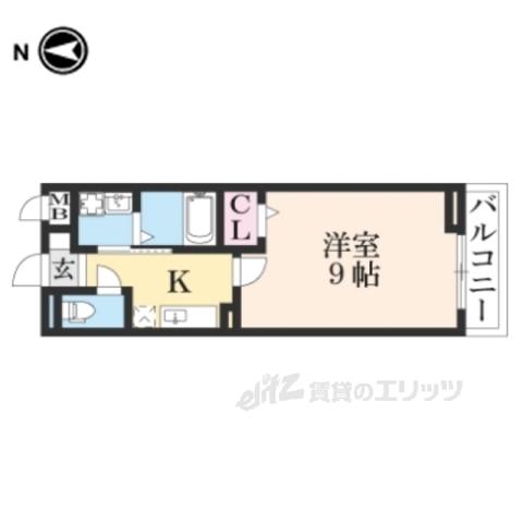 アミティハイツⅠ(1K/2階)の間取り写真