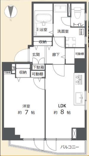 パーク・ハイム文京春日(1LDK/6階)の間取り写真