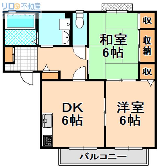 グランメール高台(2DK/2階)の間取り写真