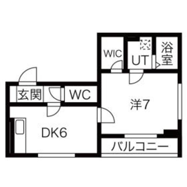 アヴェニュー唐木田(1DK/2階)の間取り写真