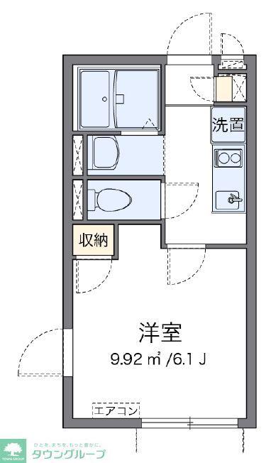クレイノひまわり(1K/1階)の間取り写真