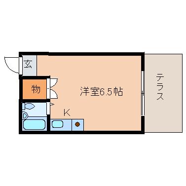 リブル船橋(ワンルーム/1階)の間取り写真
