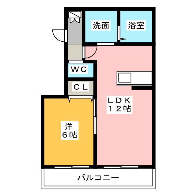メゾンいなんば(1LDK/1階)の間取り写真