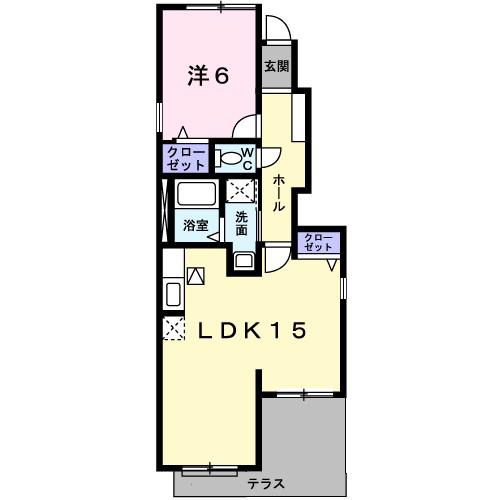 ハーベンフリーデ(1LDK/1階)の間取り写真
