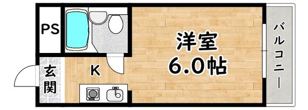 エスティライフ姫島公園(ワンルーム/5階)の間取り写真