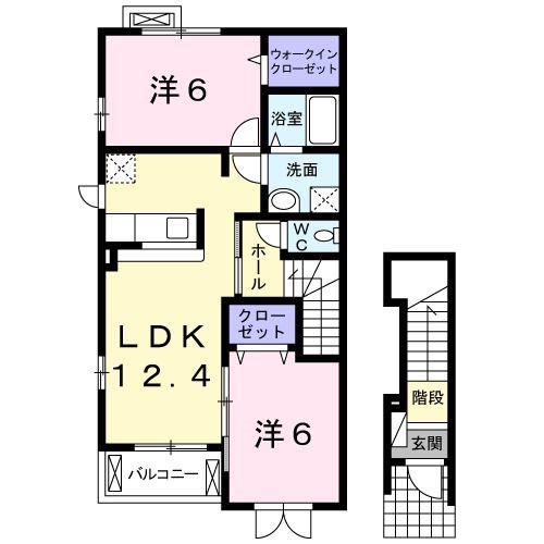ラルジュメゾンB(2LDK/2階)の間取り写真