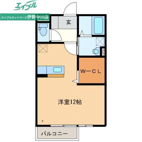 CONFORT B棟(ワンルーム/1階)の間取り写真