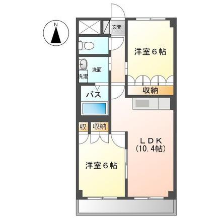 サン・ソレイユ西条弐番館(2LDK/3階)の間取り写真