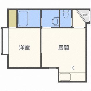 グロリア南郷(1LDK/2階)の間取り写真