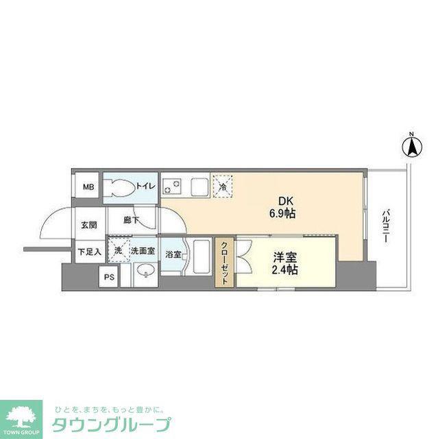 リアンシエルブルー田端(1DK/11階)の間取り写真