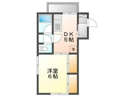 コーポ北安東(1DK/2階)の間取り写真