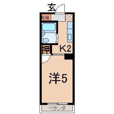 メゾンツチヤ(1K/1階)の間取り写真