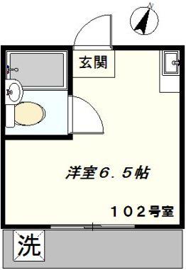 ティーハウス(ワンルーム/1階)の間取り写真