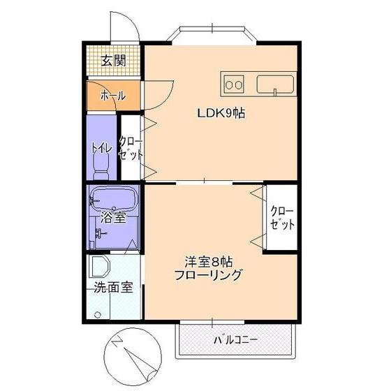 アルブル(1LDK/1階)の間取り写真