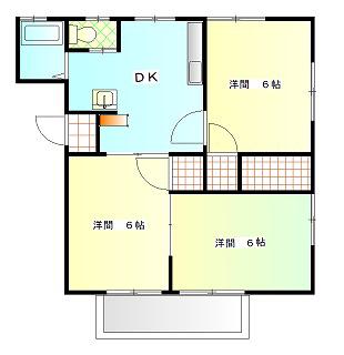ヴェルデ若松原(3DK/2階)の間取り写真