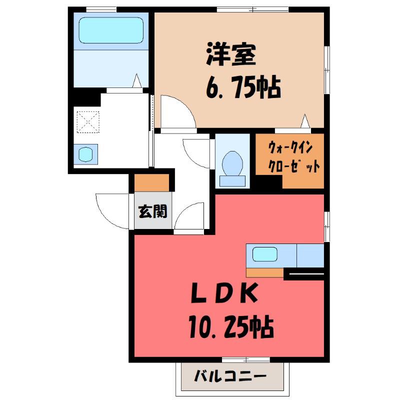 ラ メール(1LDK/1階)の間取り写真
