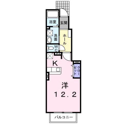 メゾンジェルメ(ワンルーム/1階)の間取り写真