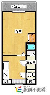 ラ・エスペランサ(1K/4階)の間取り写真