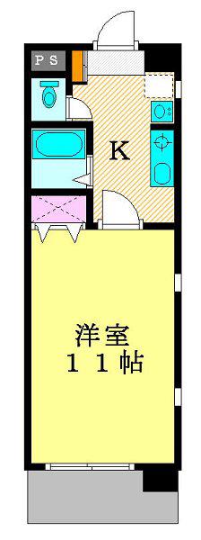 クイーン509(1K/5階)の間取り写真