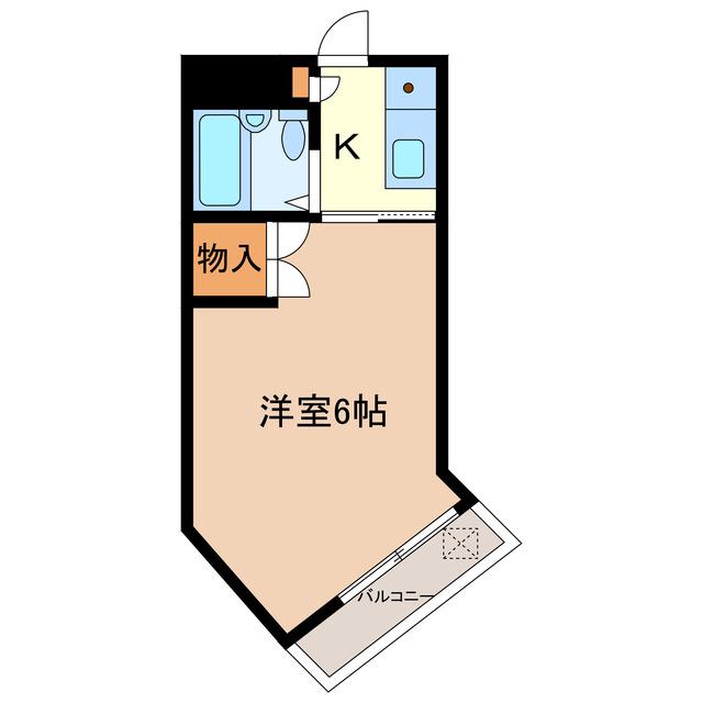 コーポ伊吹AB(1K/2階)の間取り写真