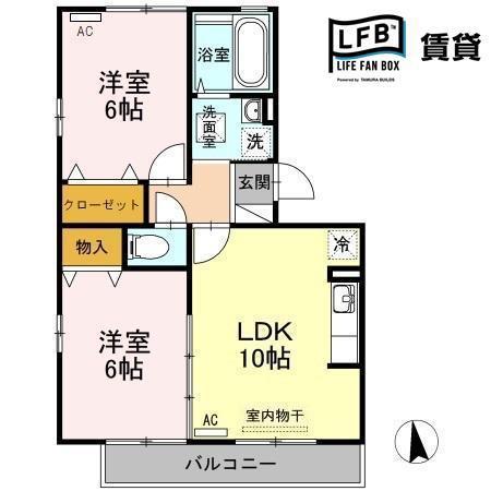 セントラル・メゾンA棟(2LDK/3階)の間取り写真