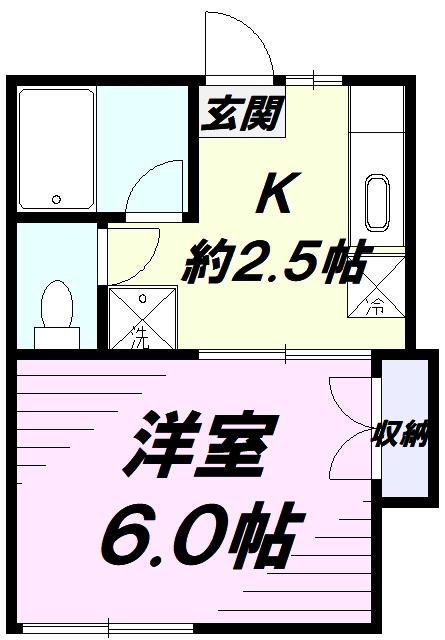 シャープハイムB(1K/1階)の間取り写真