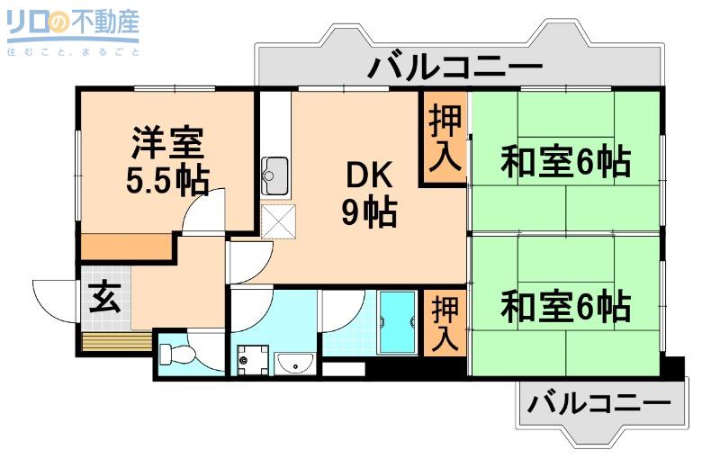 瑞ヶ丘マンション(3DK/1階)の間取り写真