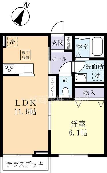 レジーナ21(1LDK/1階)の間取り写真