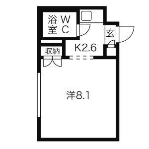 グランメール北6条(1K/3階)の間取り写真