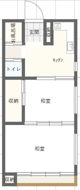 東雅荘(2K/2階)の間取り写真