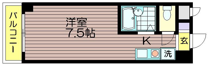 タナック千歳烏山(ワンルーム/3階)の間取り写真