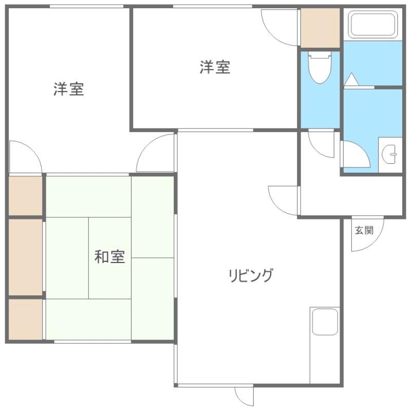 ヴィラ濱谷B(3LDK/1階)の間取り写真