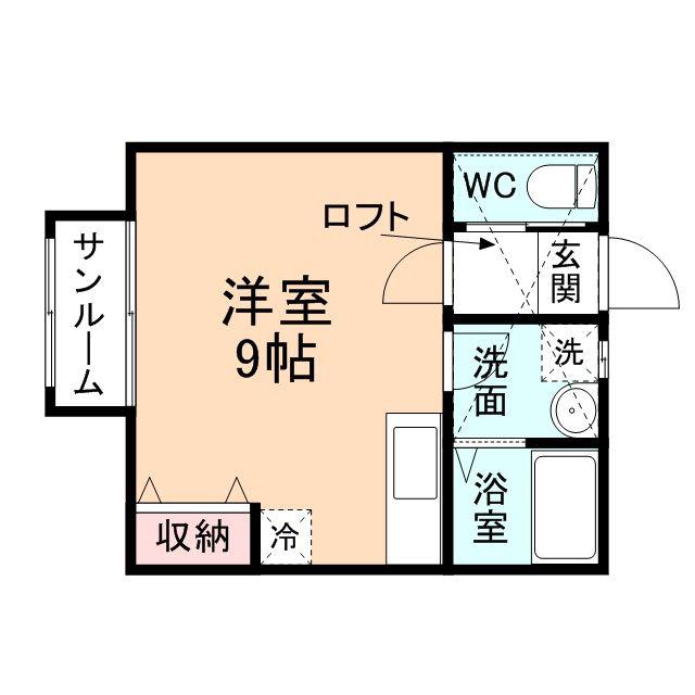 FELICE山室(ワンルーム/2階)の間取り写真