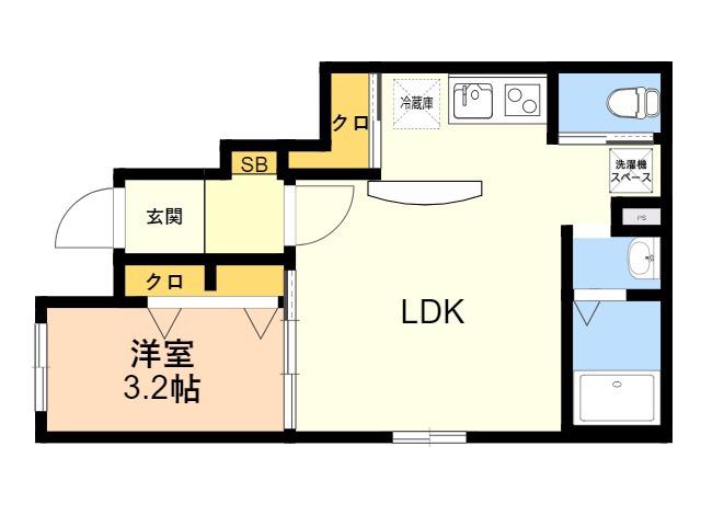 RESIDENCE城西(1LDK/1階)の間取り写真