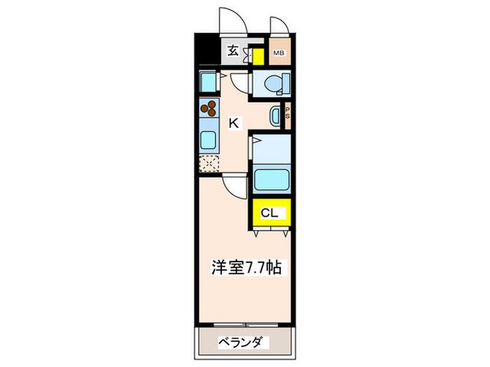 レインボー本牧(1K/5階)の間取り写真