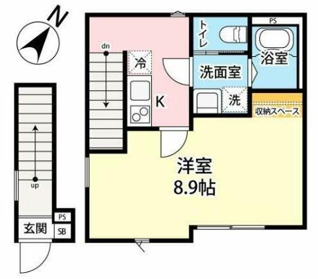 CASSOLO宮原町(1K/2階)の間取り写真