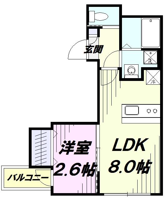 KLEIS東所沢(1LDK/3階)の間取り写真