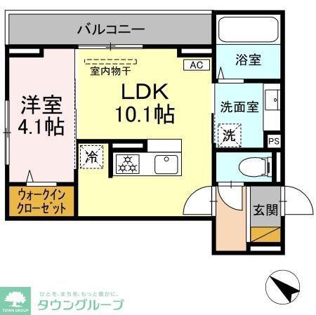 D-ROOM神明町II B B(1LDK/2階)の間取り写真