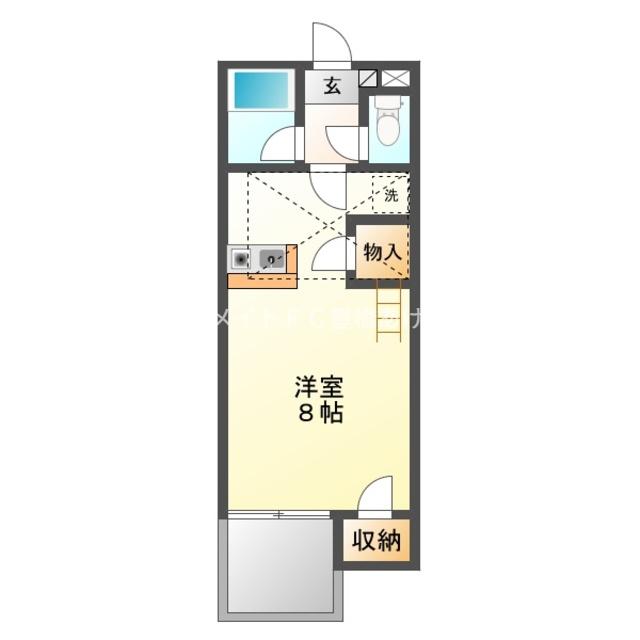 セザンヌ松井(ワンルーム/2階)の間取り写真