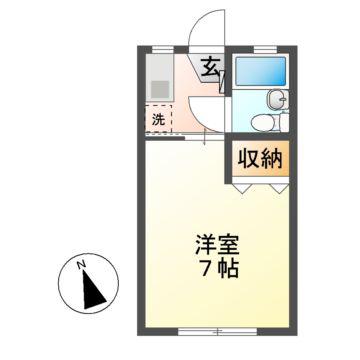 オリーブガーデン市川(1K/1階)の間取り写真