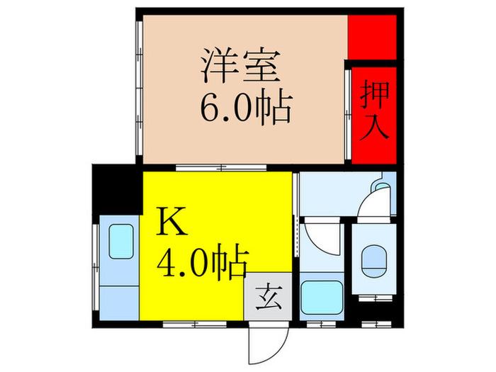 星野文化3(1K/1階)の間取り写真