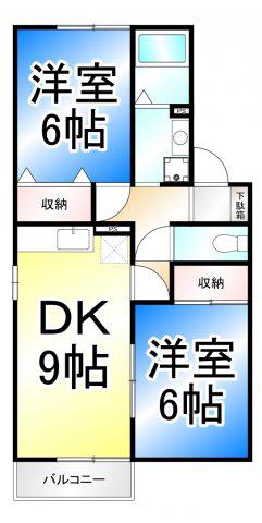 セジュールタカノ(2DK/1階)の間取り写真