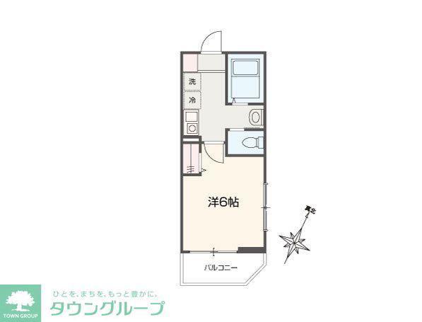 MELLAS西大宮IV(1K/2階)の間取り写真