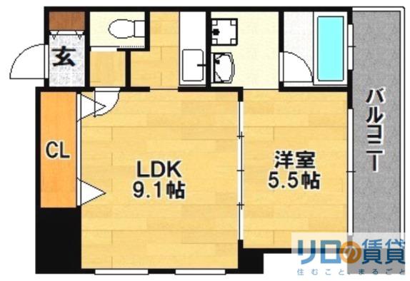 アーバンフラッツ西中島(1LDK/5階)の間取り写真