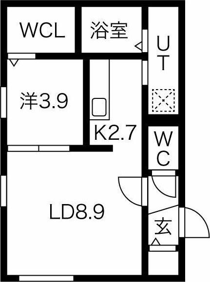 リヴィエール福住11(1LDK/4階)の間取り写真