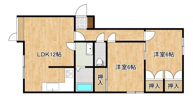 エクセレントハウス(2LDK/1階)の間取り写真