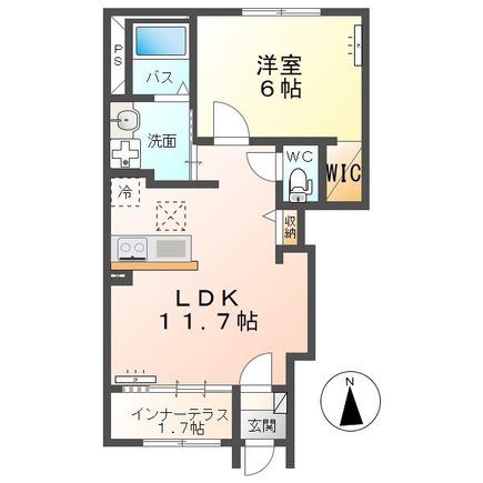 ステラコートA 1LDK(1LDK/1階)の間取り写真