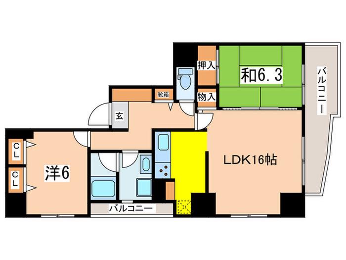 ラグーナ東池袋(2LDK/8階)の間取り写真